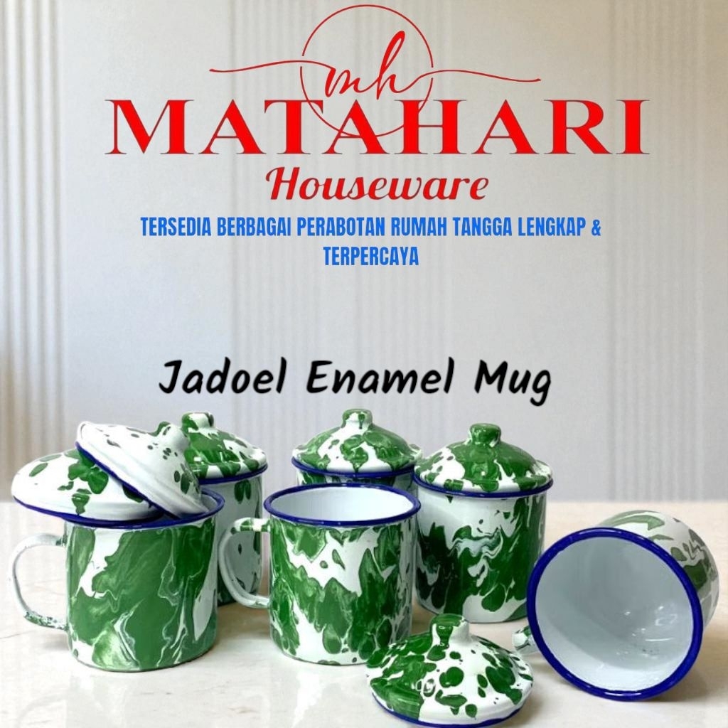 GELAS+TUTUP ENAMEL JADOEL / JADOEL ENAMEL MUG 9CM