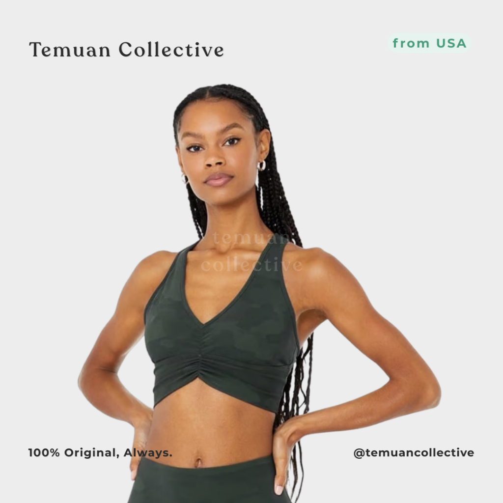 Alo Yoga Vapor Wild Thing Bra – Atasan Bra Sport Wanita Premium Desain Unik Stylish, Bahan Stretch L