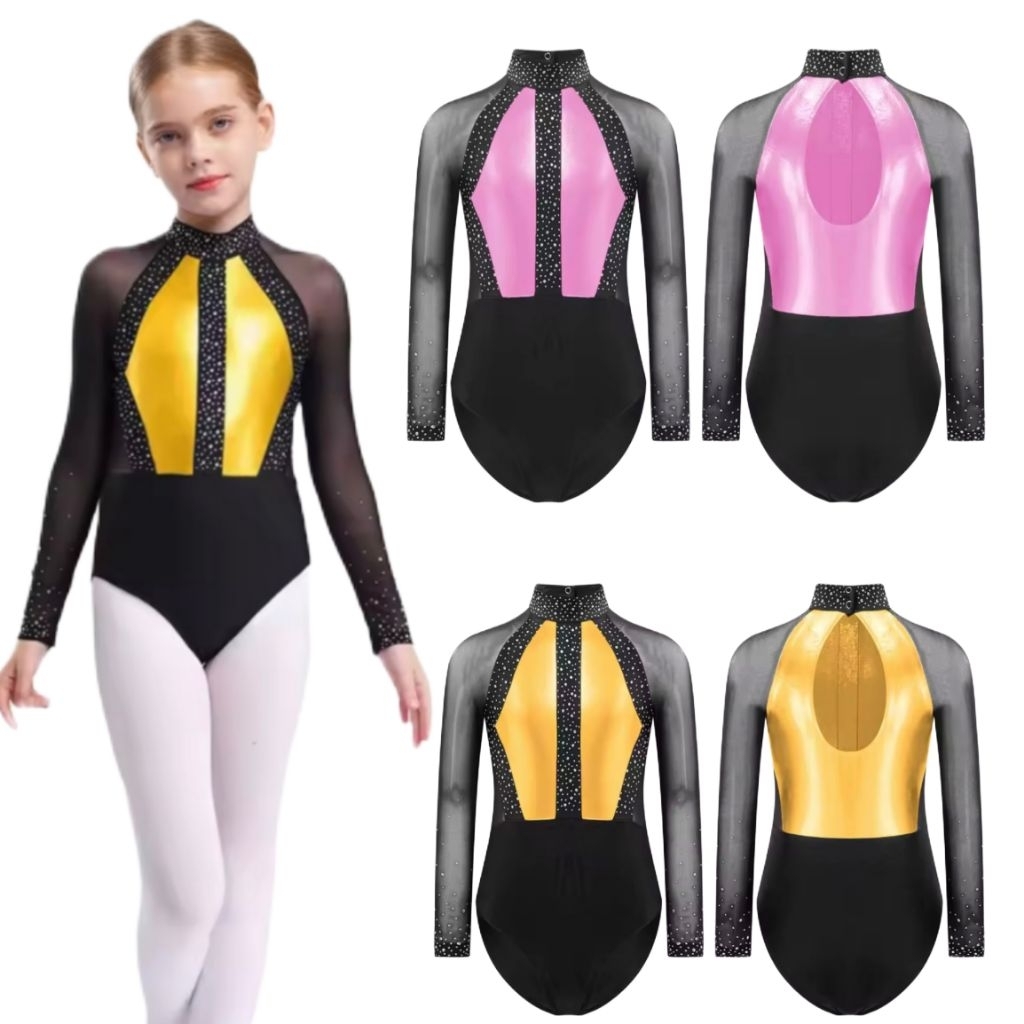 [70] Baju Gymnastic Anak Perempuan Leotard Gymnastic Anak Lengan Panjang 5-16 th (READY STOCK)