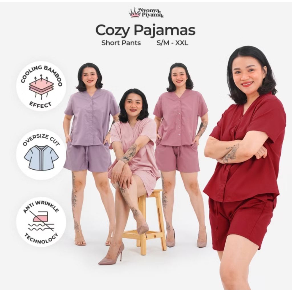 Nyonya Piyama Set Celana Pendek