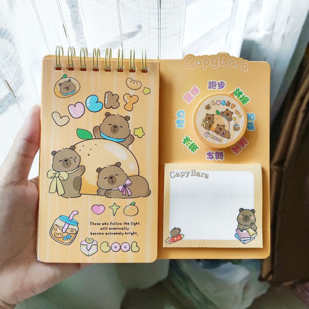 

Notebook sticky notes buku stiker spinner capybara buku to do list sanrio capybara melody cinnamoroll kuromi aesthetic