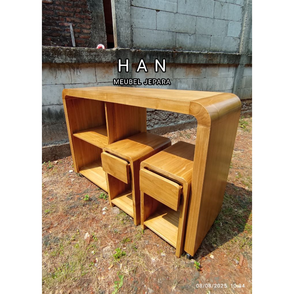 Table Island Kitchen Island Meja Dapur Estetik Kayu Jati