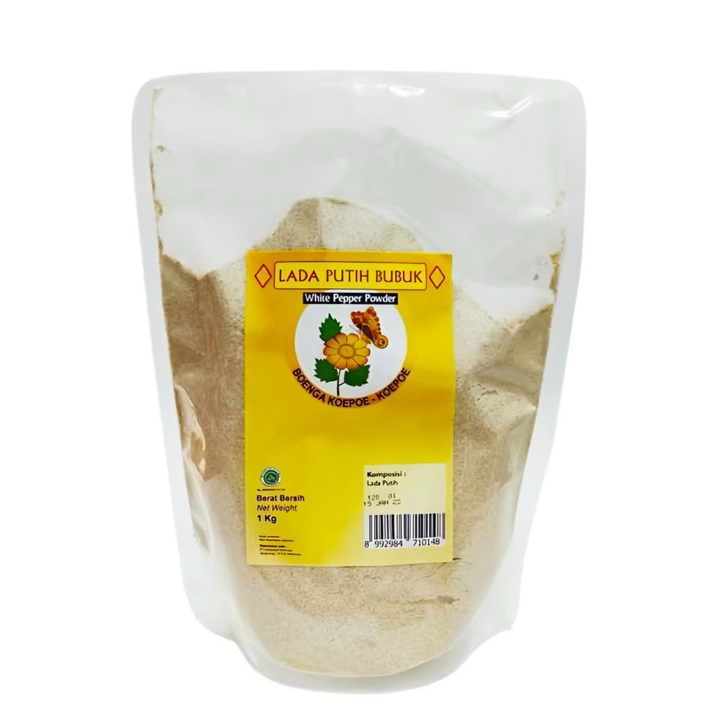 

Lada Putih Bubuk 1kg Boenga Koepoe – White Pepper Powder Asli Berkualitas