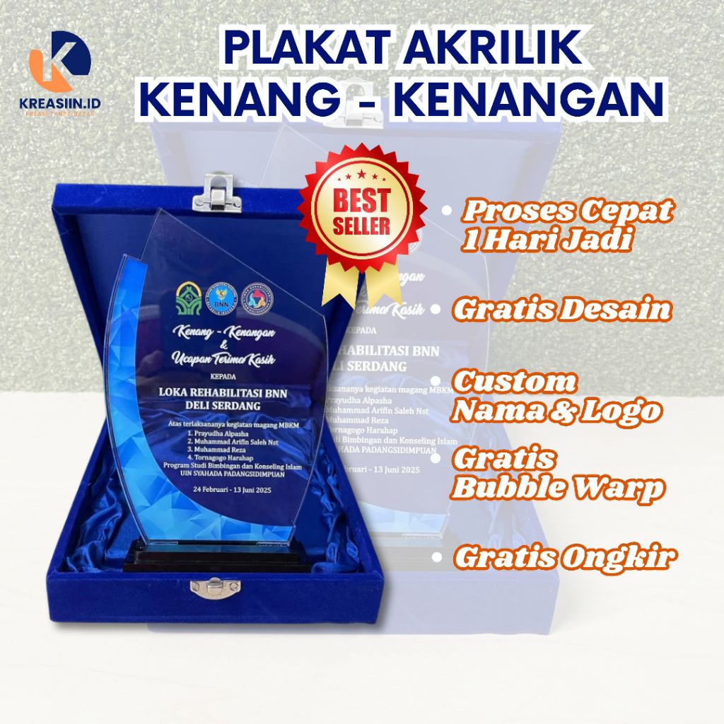 Plakat Kenang-Kenangan Akrilik Custom – Perpisahan,  Gratis Desain 1 hari jadi