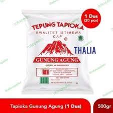 

TAPIOKA GUNUNG AGUNG 500GR X 1,CAMPURAN MAKANAN,KUE DLL