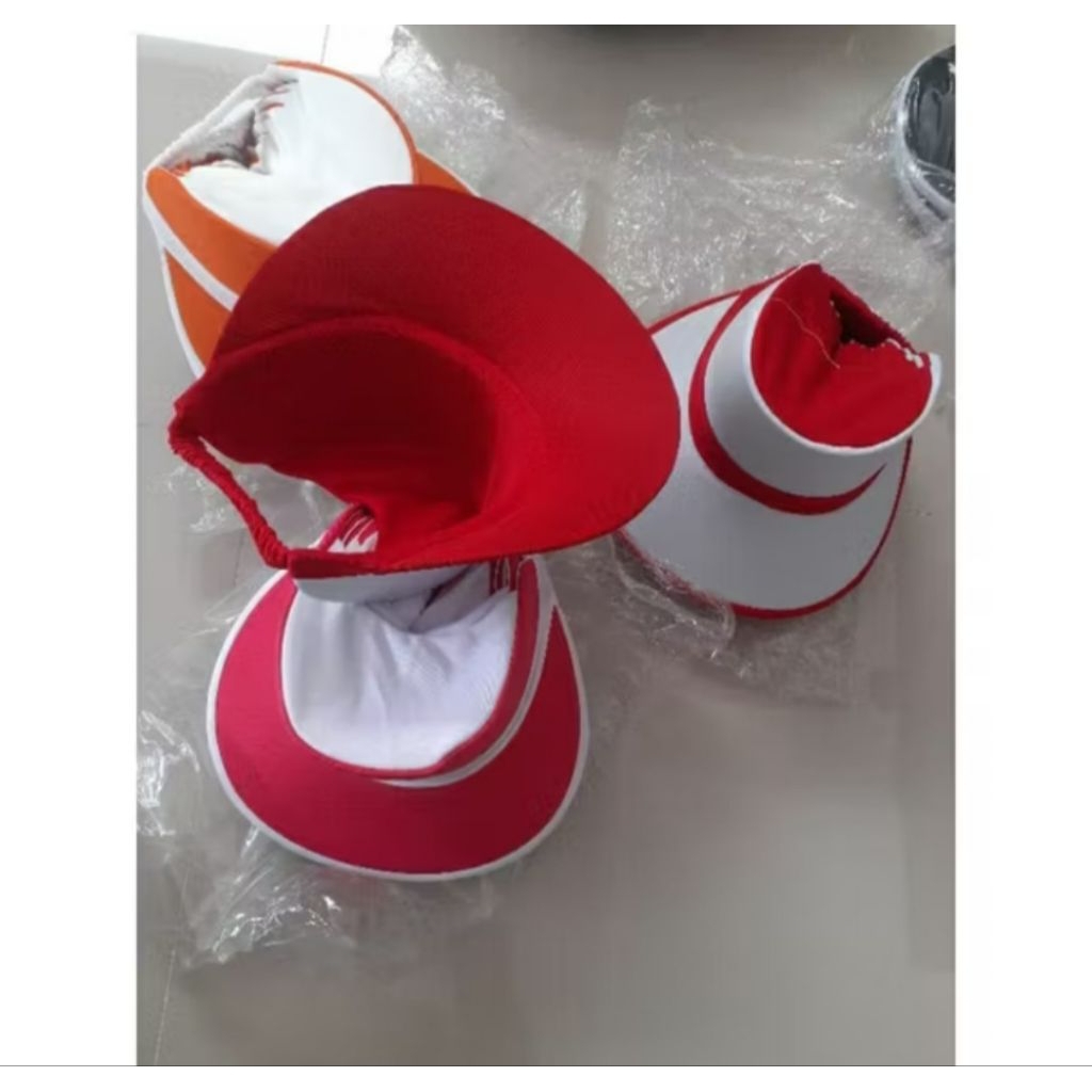 Topi Senam Merah Putih / Topi Senam / Topi Golf / Topi Pantai