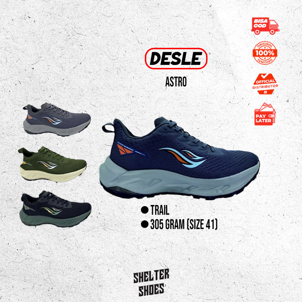 SEPATU TRAIL DESLE ASTRO TRAIL RUN SHOES HIKING TRACKING SEPATU LARI PRIA DESLE OFFICIAL STORE