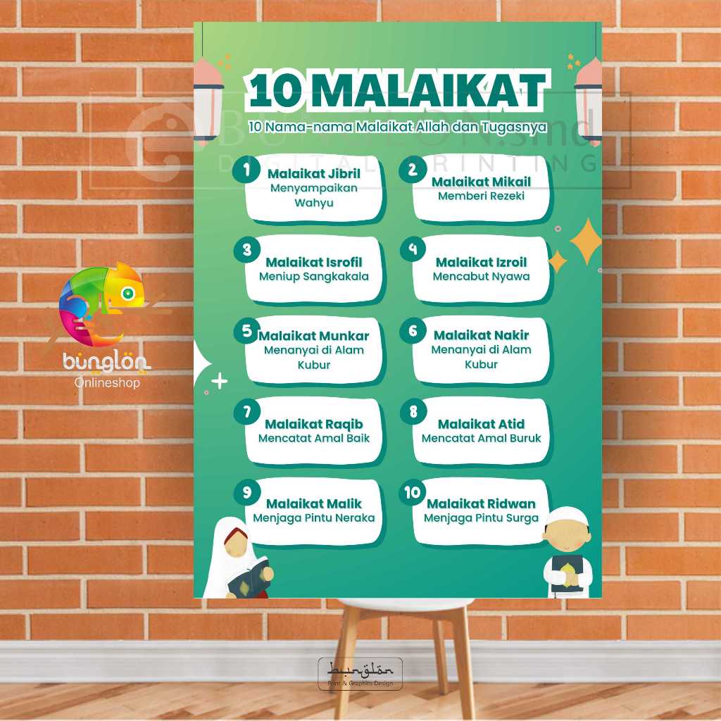 

Poster Nama-Nama Malaikat Allah Swt