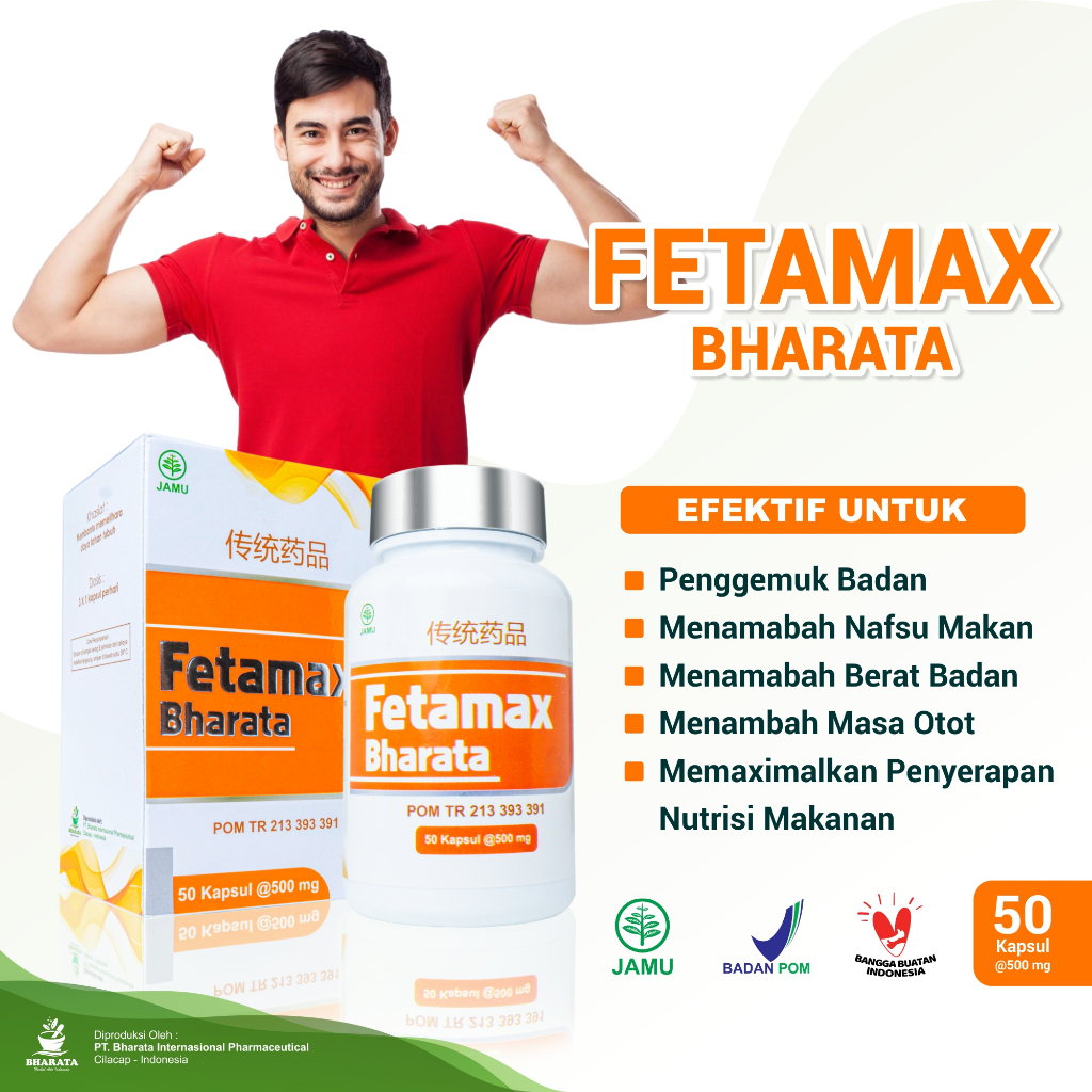 Obat Gemuk Penggemuk Badan Herbal ALAMI PLUS PENAMBAH NAFSU MAKAN FETAMAX BHARATA 100% ALAMI