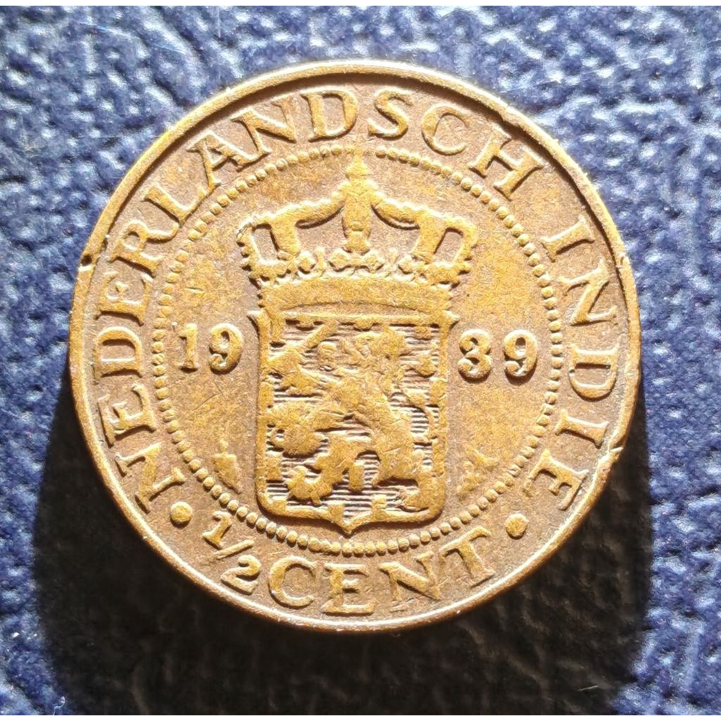 Koin Kuno ½ Cent Nederlandsch indie tahun 1939