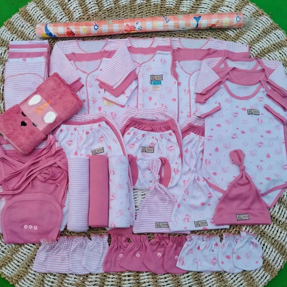 53 Pcs Perlengkapan Bayi Baru Lahir Paket Hemat Baju Dan Celana Paket Brojol Terkomplit Baby Newborn Set Seri Dusty