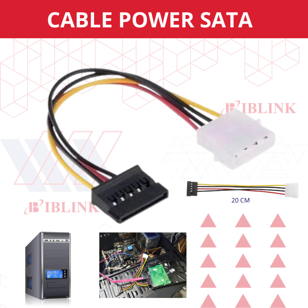 KABEL POWER SATA / Kabel Power SATA Female /Kabel Power SATA Molex Male 4 Pin ke SATA Cable Female 1