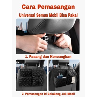 MH - Tempat Tissue Mobil Kulit 3in1 Headrest Armrest Visor Premium TMK15