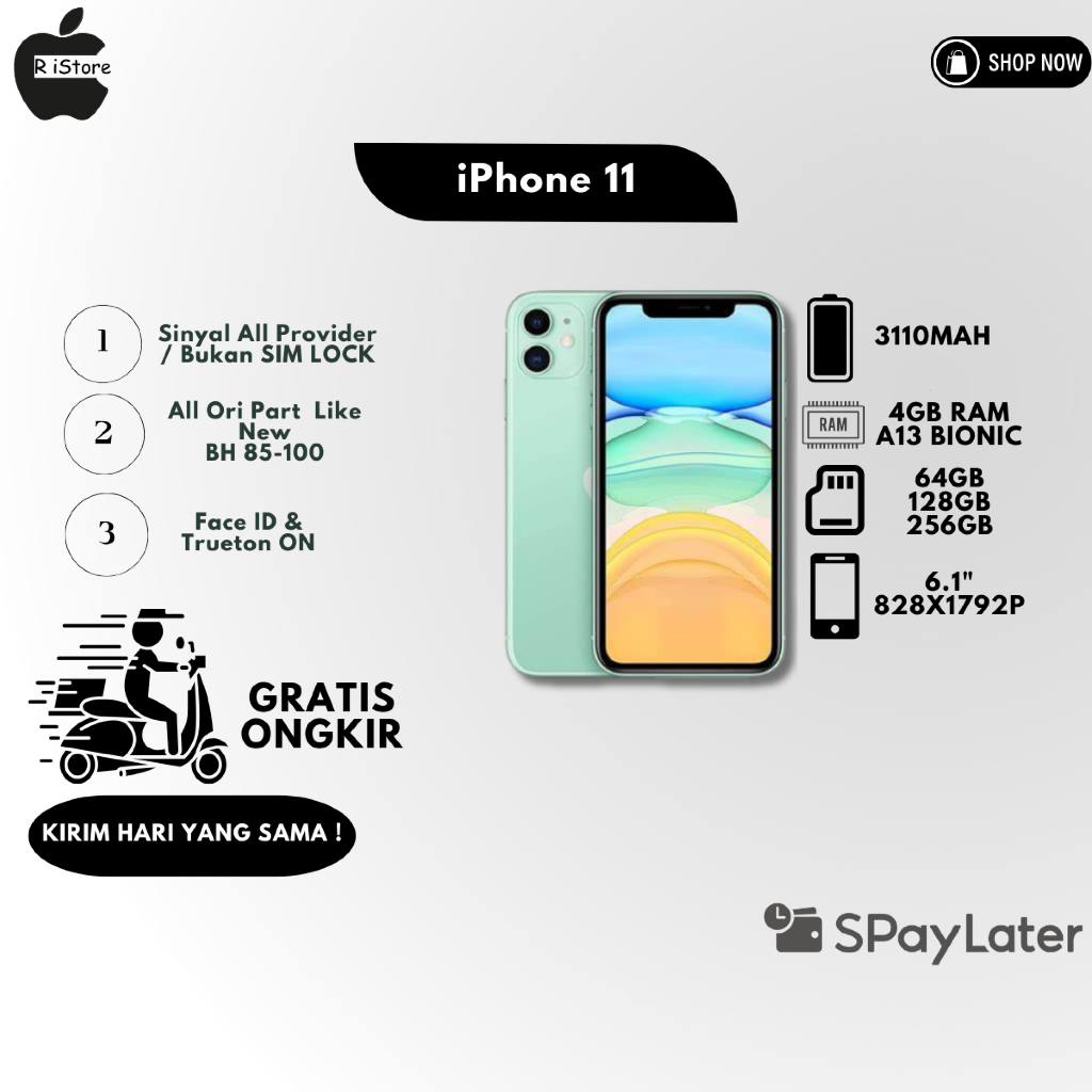 IPhone 11 & Handphone Second Bekas IP 11 Second 64GB 128GB 256GB Fullset Mulus No Minus LCD Orig No 