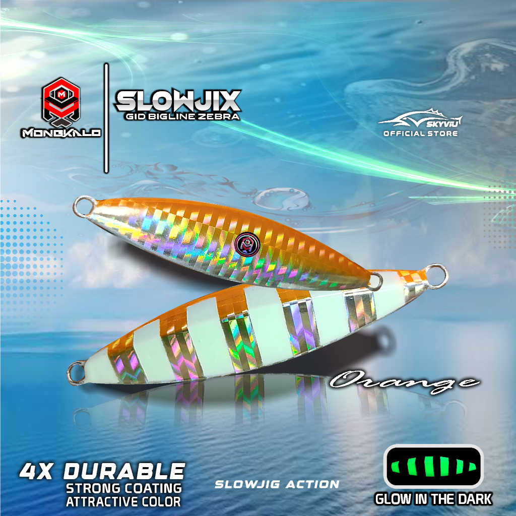 Mongkalo Slowjix Garis-Besar GID-Zebra noMotif Fluorescent 40 Orange