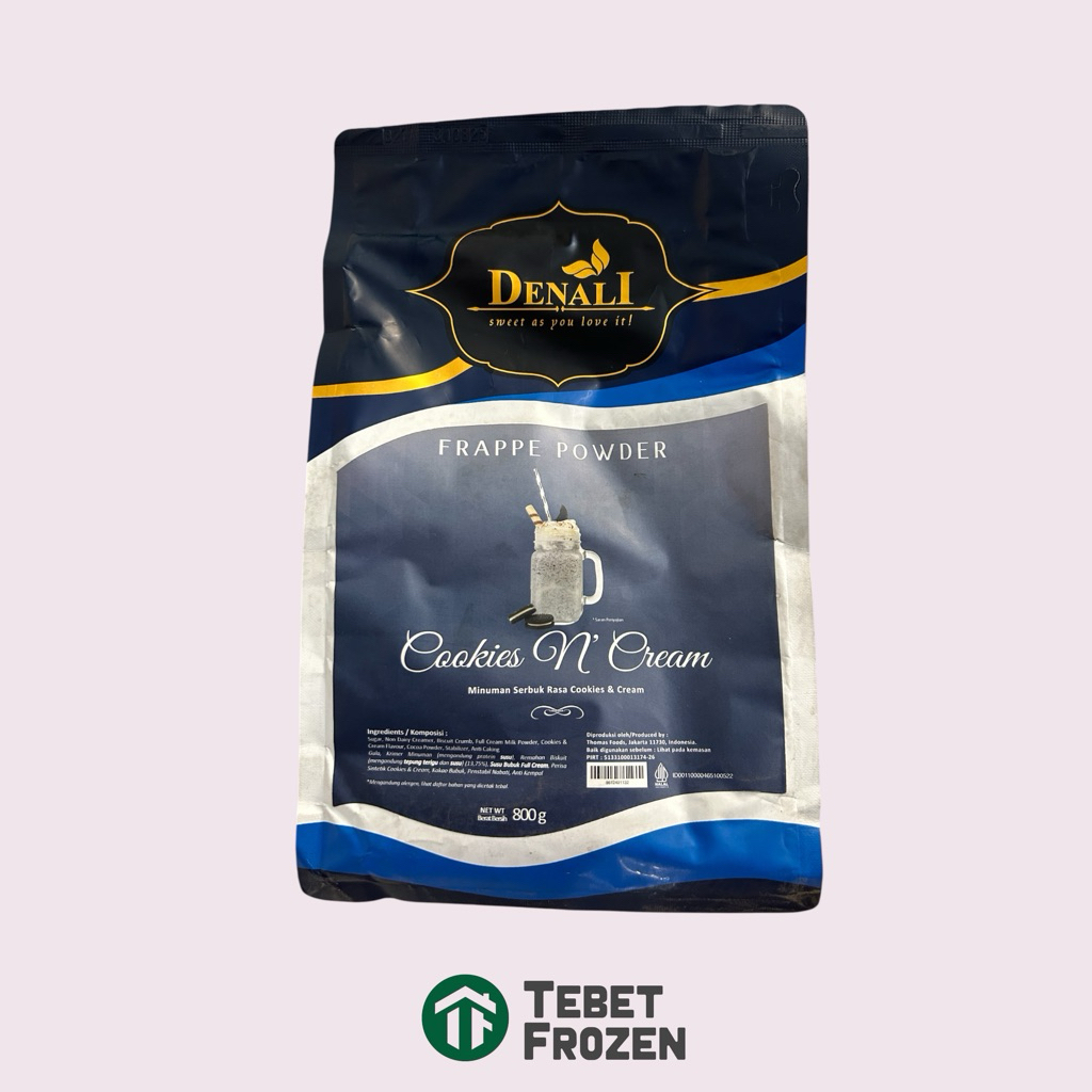 

DENALI COOCKIES N CREAM POWDER 800GR - TEBET FROZEN (EXP : 31-08-2025)