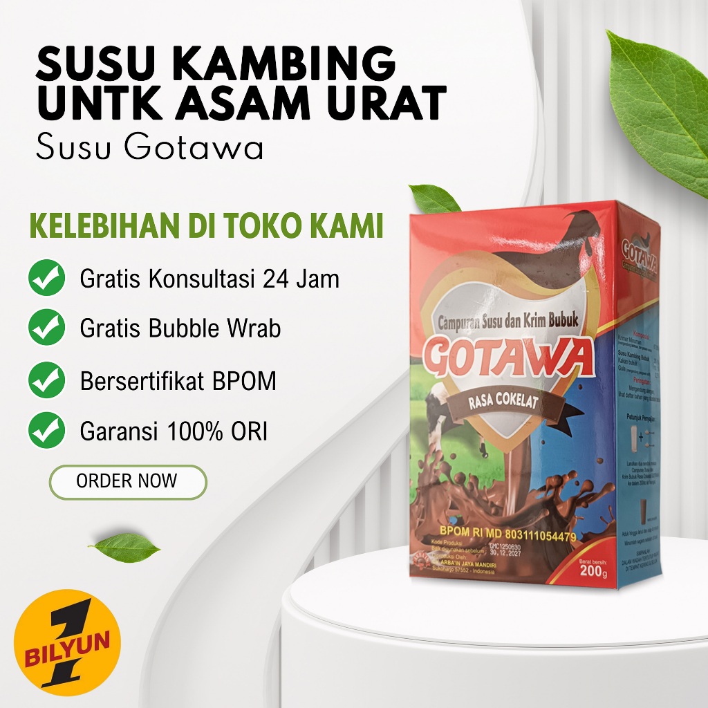 

SUSU KAMBING ETAWA Gotawa Rasa Cokelat Susu Kambing Rendah Gula Atasi Asam Urat Rematik 200g