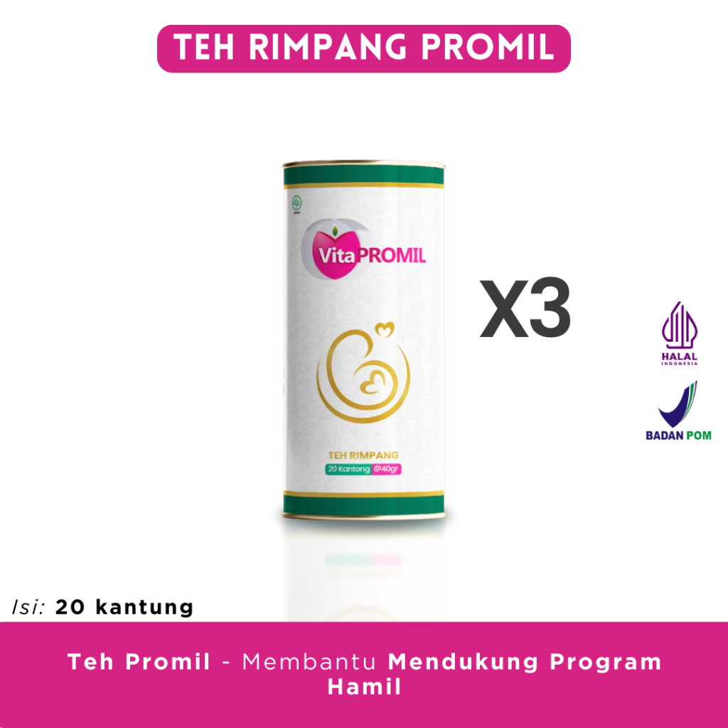 3 KALENG VitaPROMIL Teh Rimpang Promil Meyuburkan Kandungan Bantu Program Hamil