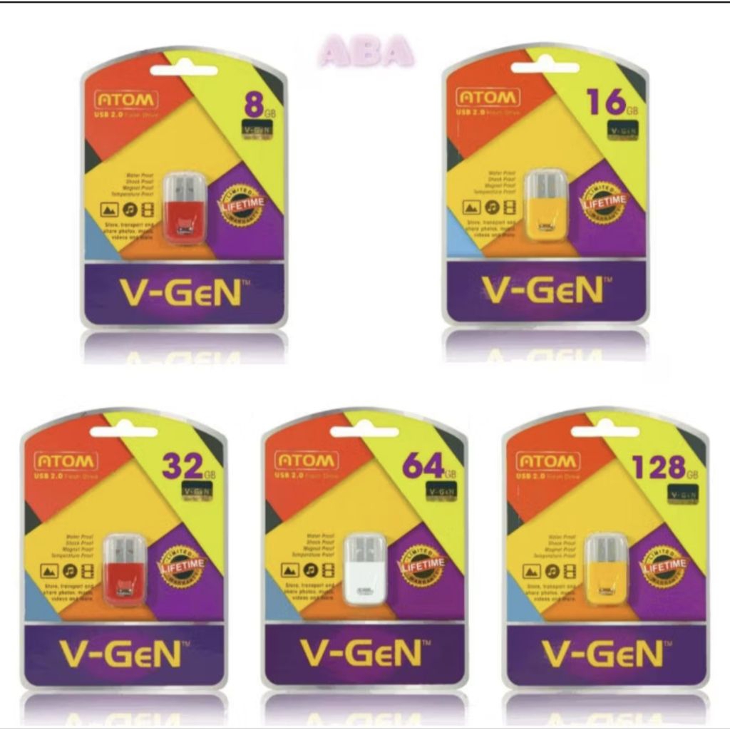 V-Gen Flashdisk Atom 8GB 16GB 32GB 64GB 128GB V-Gen/USB Flash disk V Gen Atom Original