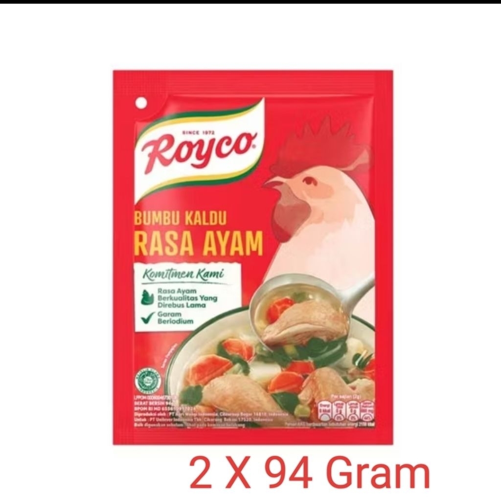 

Royco Bumbu Kaldu Penyedap Makanan Penyedap Rasa Ayam Beryodium 94g X2