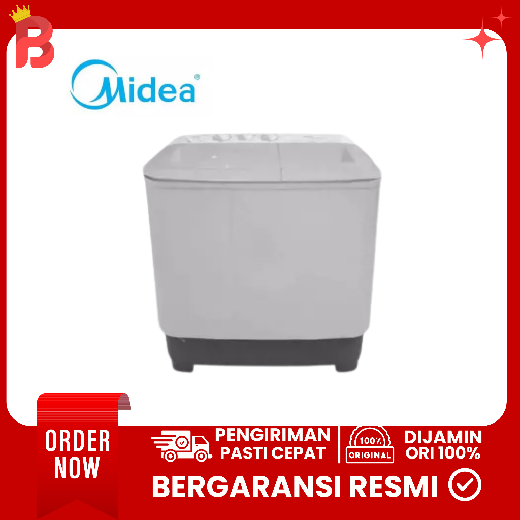 Midea Mesin Cuci Dua Tabung 6kg MTD79NTG - Twin Tub MTD 79 NTG