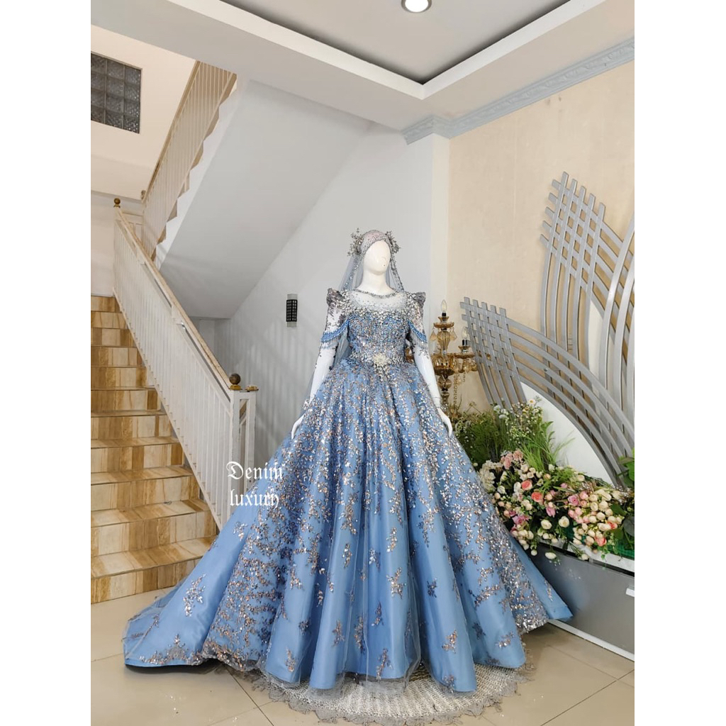 TERLARIS GOWN WEDDING/BAJU PENGANTIN BARBIE BEREKOR/GAUN MUSLIMAH MODERN/BAJU PENGANTIN MEWAH