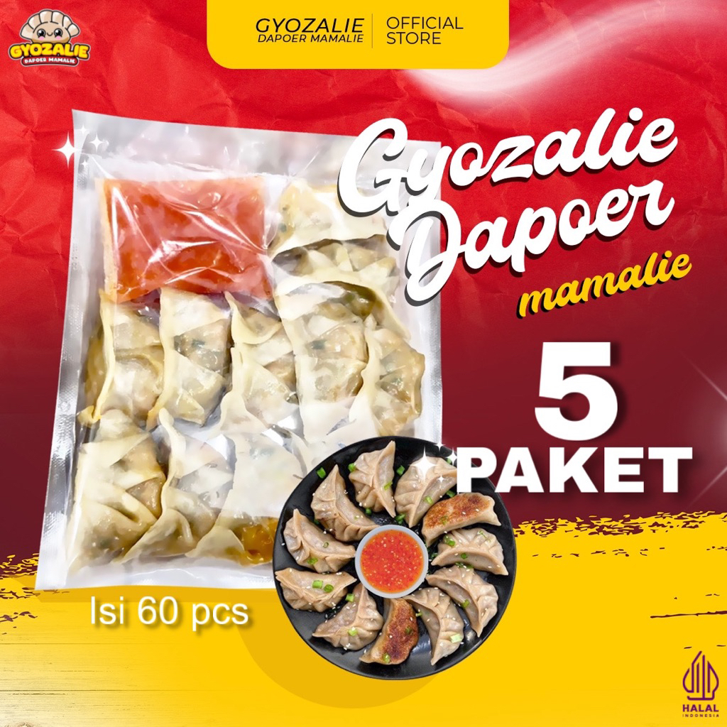 

5 PAKET Gyoza isi 60pcs free saus pedas Halal Homemade
