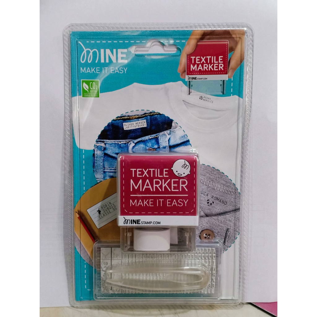 

STEMPEL KAIN BAJU SET MERK MINE STAMP AUSTRIA BISA DIY TEXTILE MARKER stempel masker stempel baju