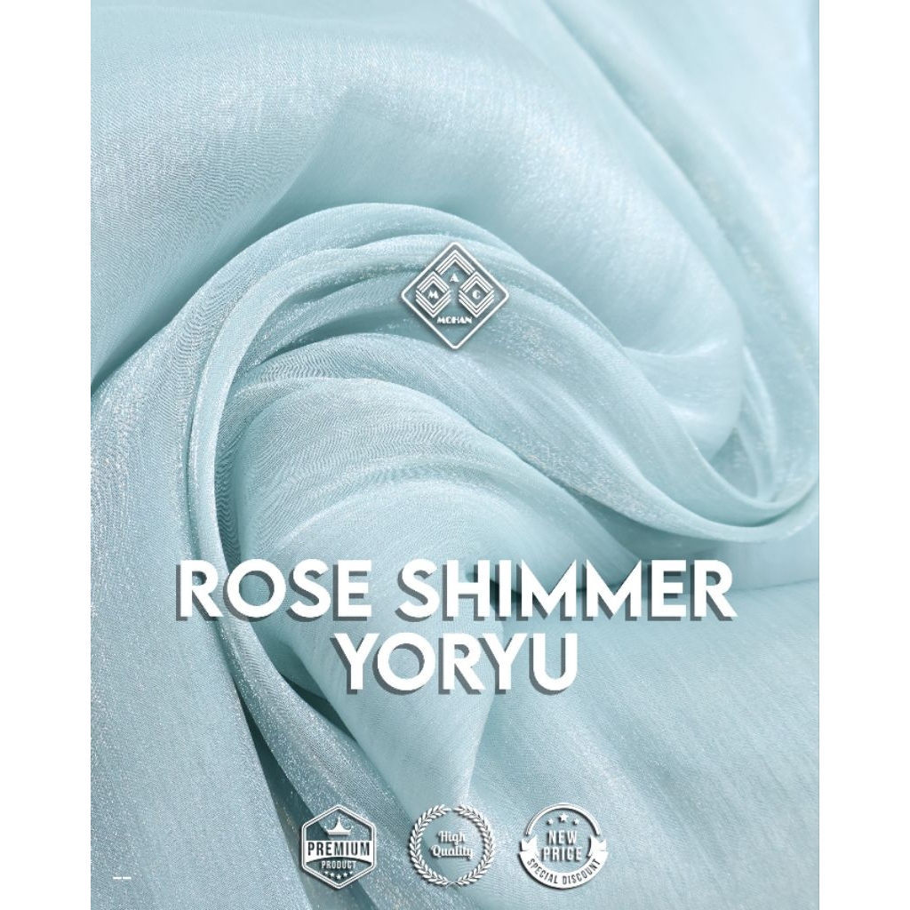 Kain “YORYU” Rose Shimmer per 0.5m Termurah Kain Shimer Organza Yoryu Original Quality Kain Yoryu Sa