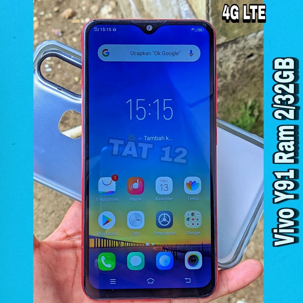 Vivo Y91 Ram 2GB Internal 32GB Sinyal 4G (LTE) Second Original Resmi Siap Pakai Normal Berkualitas D