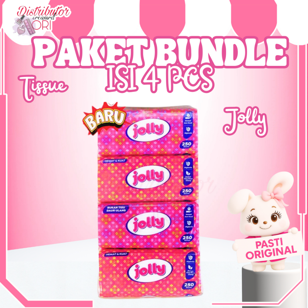 [PAKET ISI 4] TISSUE JOLLY BUNDLE BUNDLING | (4pcs) tissue facial jolly 250 sheet 2ply