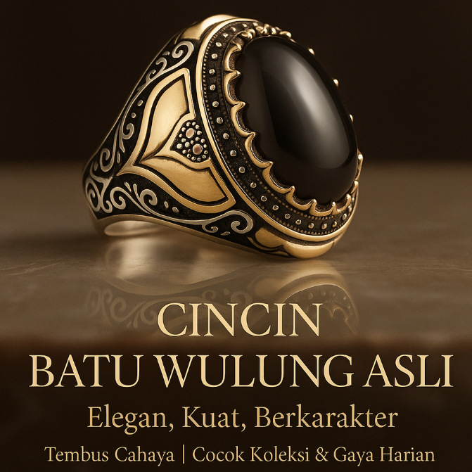 Cincin Batu Akik Wulung Hitam – Cincin Pria Keren & Berwibawa