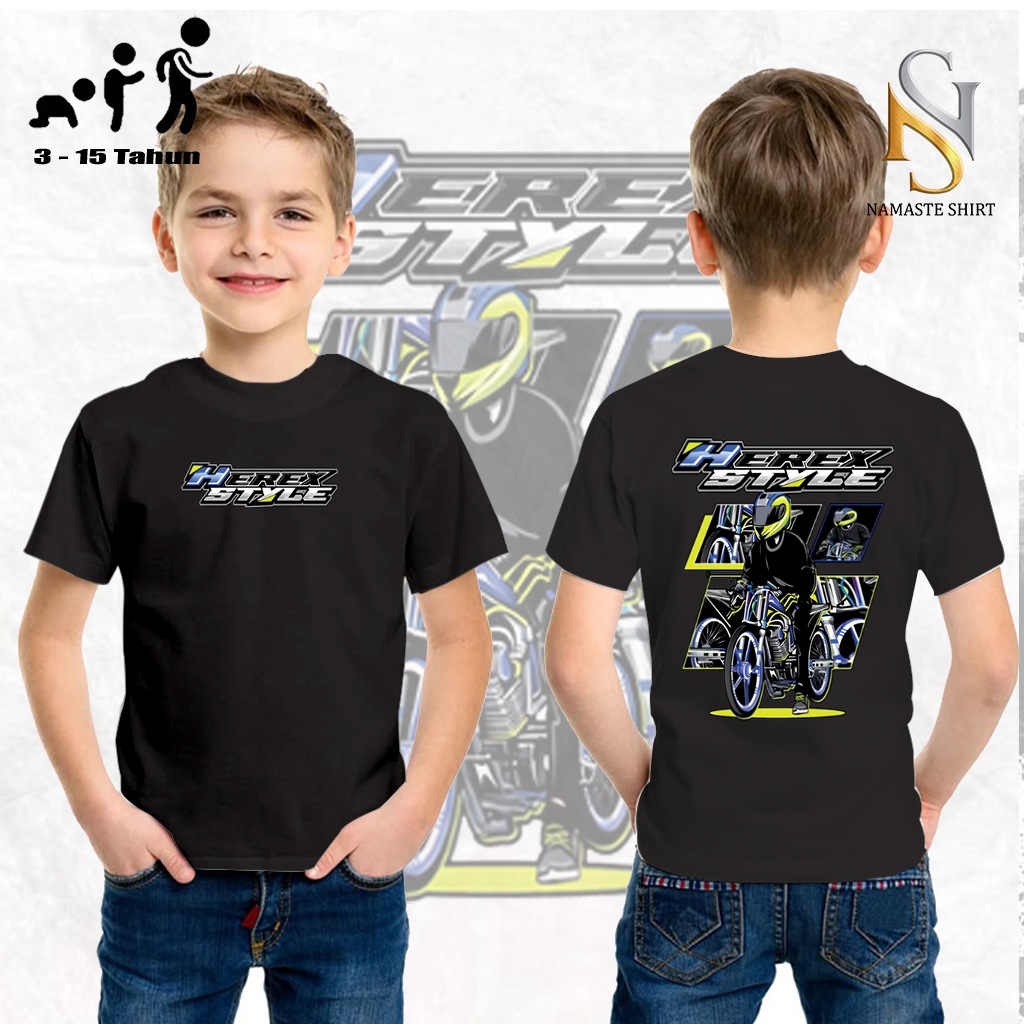 KAOS TSHIRT ANAK HEREX STYLEE T-Shirt Black | Kaos Distro Casual HEREX STYLEE