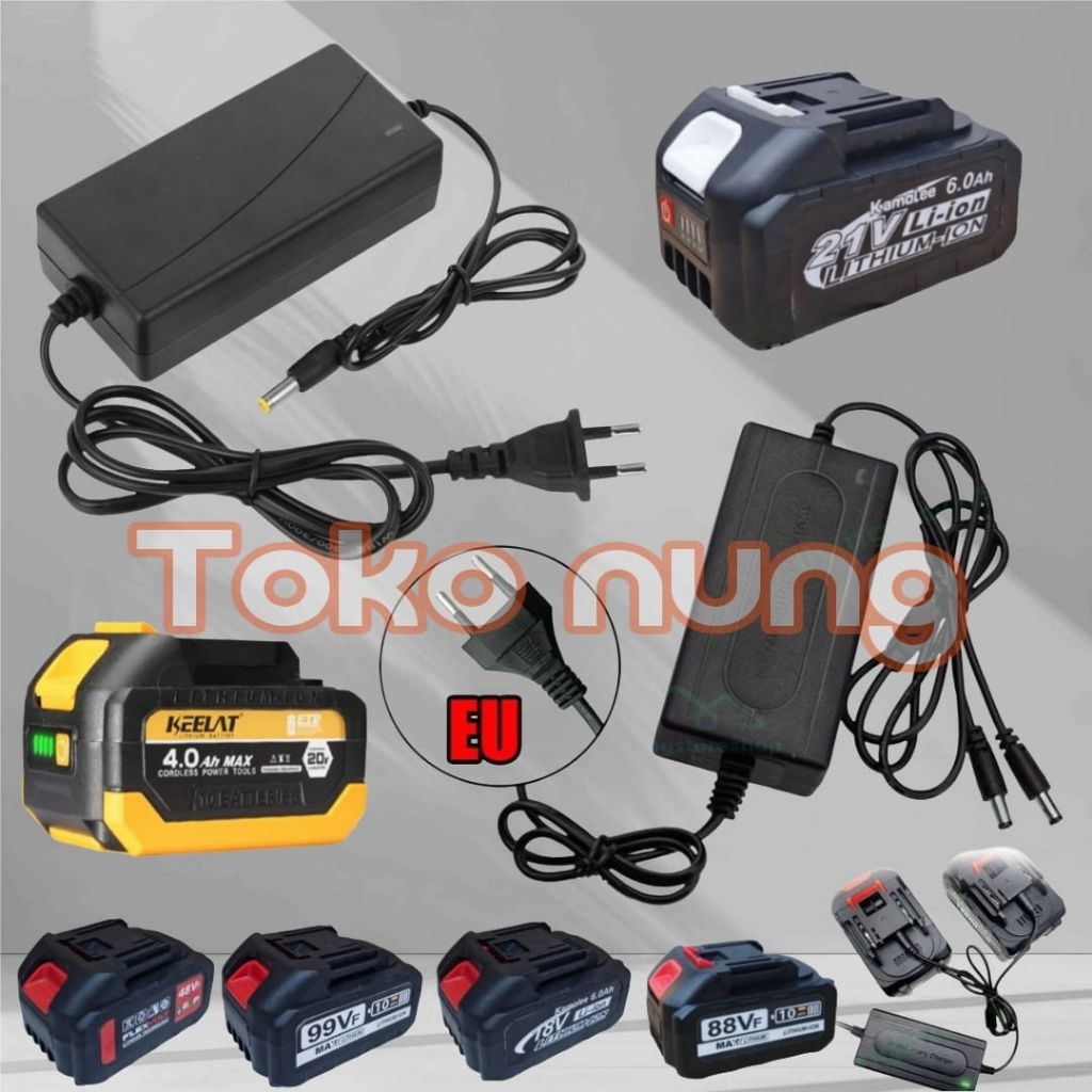 CHARGER BOR IMPACT WRENCH JLD APR KAMOLEE 18V 21V 24V 36V 48V 88V 98V 99V 128V CASAN MESIN BOR GERIN