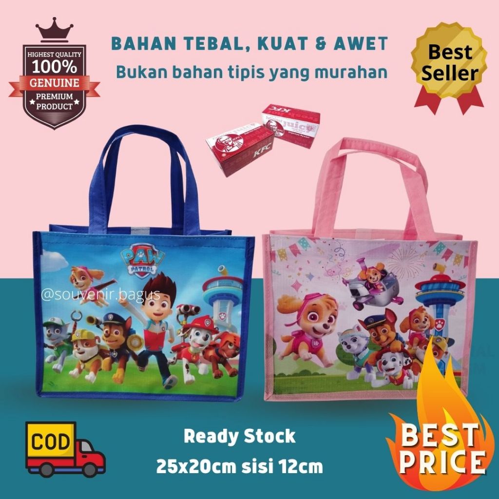 

TERLARIS Tas Ultah Paw Patrol / Goodie Bag Ulang Tahun Paw Patrol / PROMO Tas Souvenir Paw Patrol