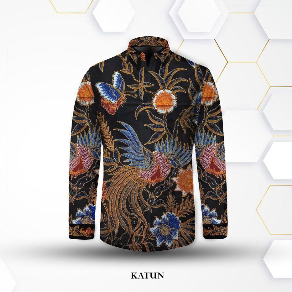 kain batik tulis pria bahan katun batik tulis warna hitam. er