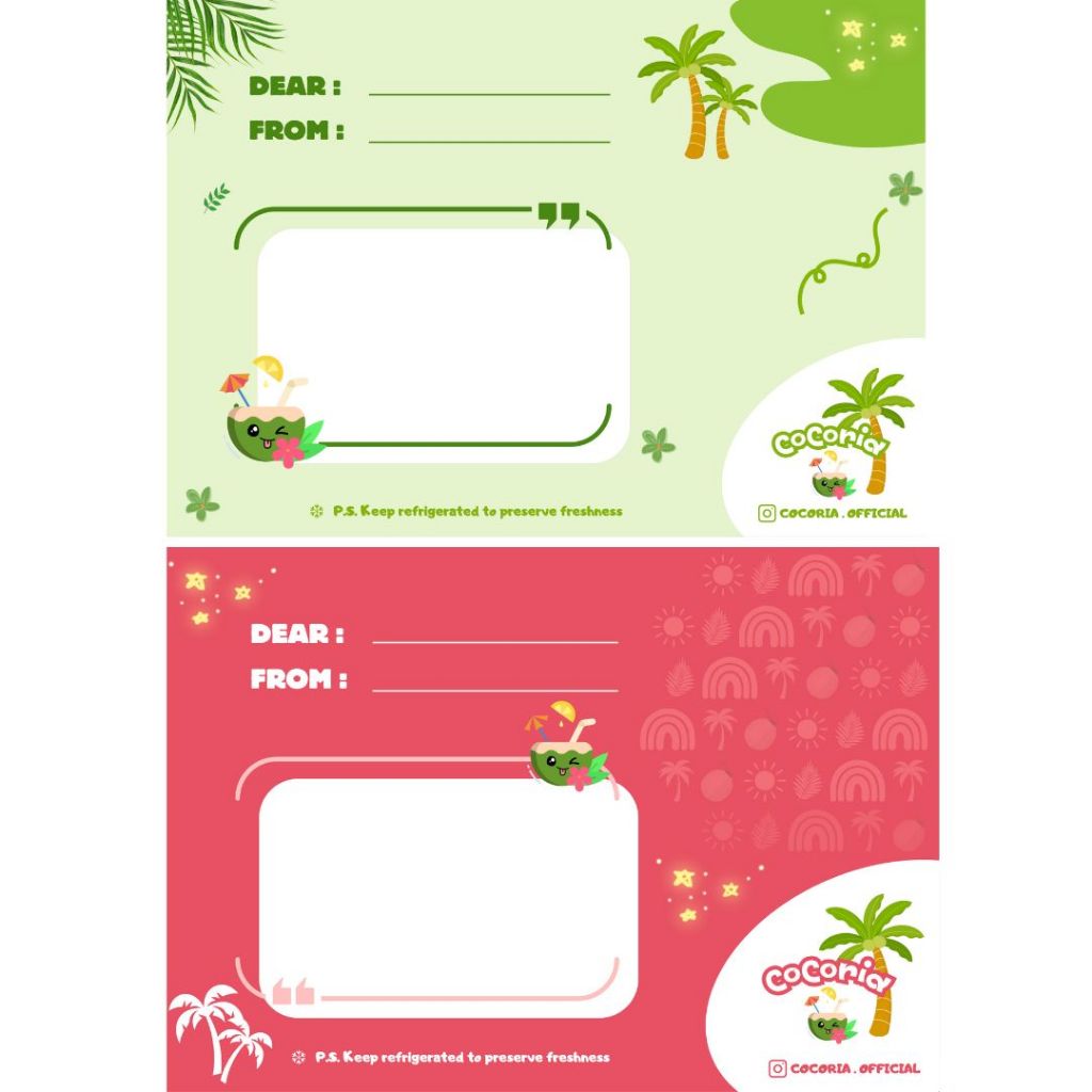 

COCORIA Customized Gift Card / Kartu Ucapan / Hampers