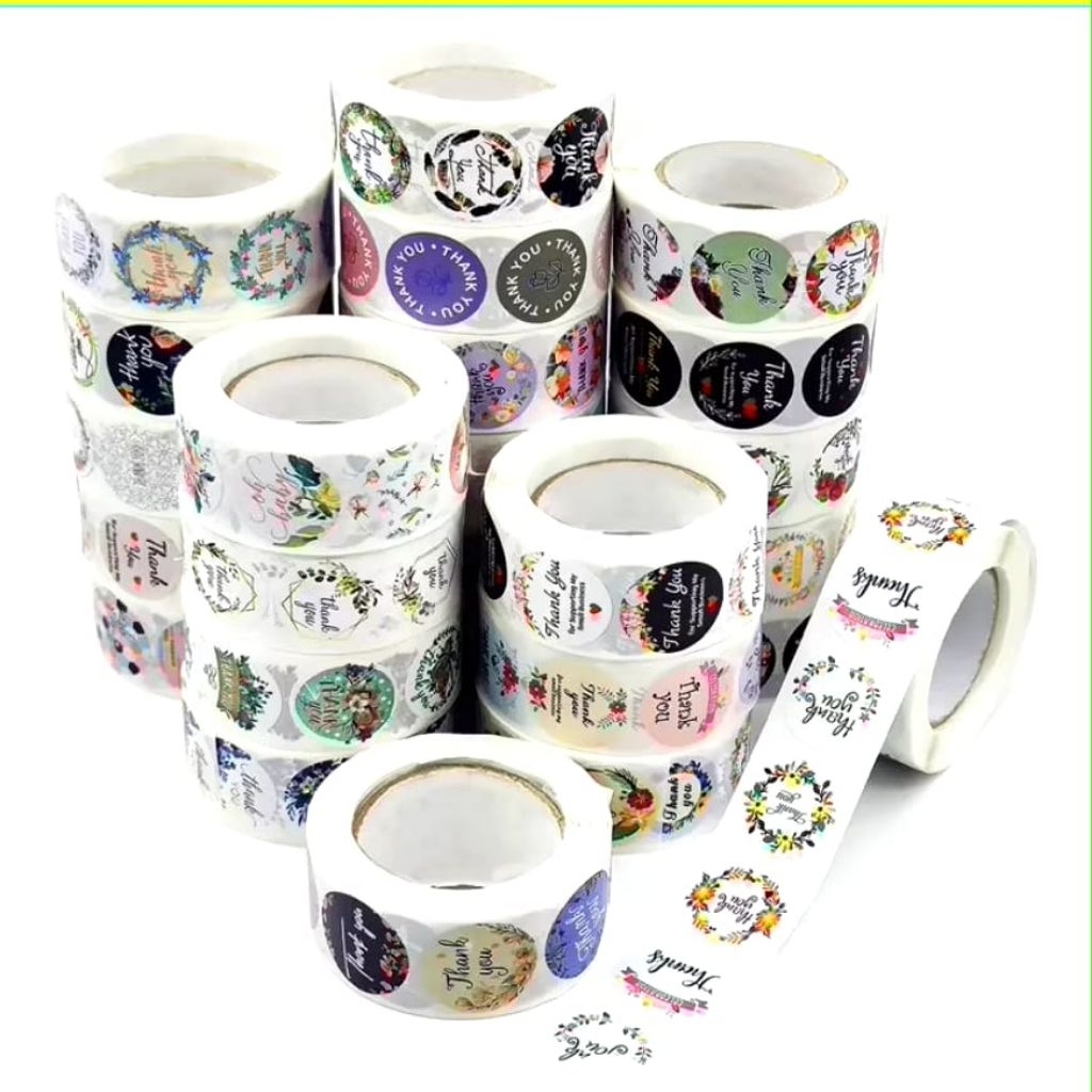 

500 Pcs(1 Roll) Stiker Label Thank You 25mm