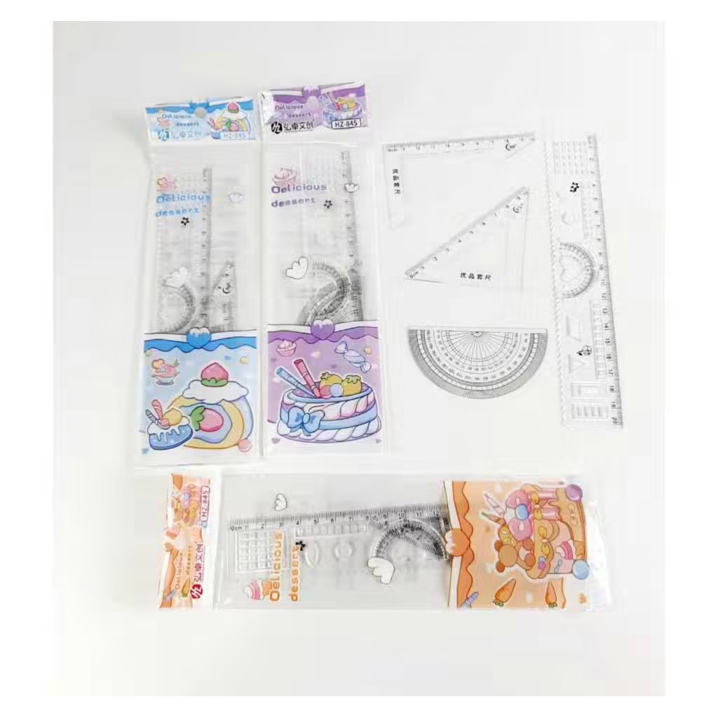 

Penggaris transparan set 20cm (1set 4pcs)