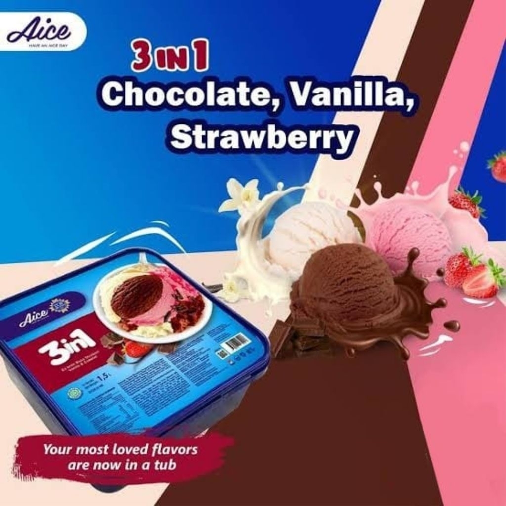 

Es krim Aice Neapolitan 1,5 liter free cone