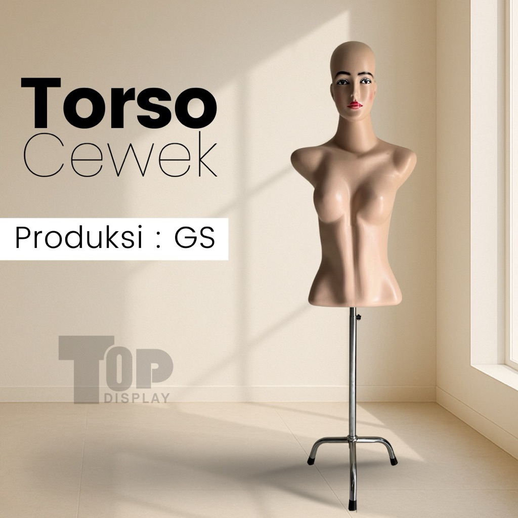 MANEKIN TORSO |TORSO CEWEK BOTAK PLUS TIANG | PATUNG BAJU