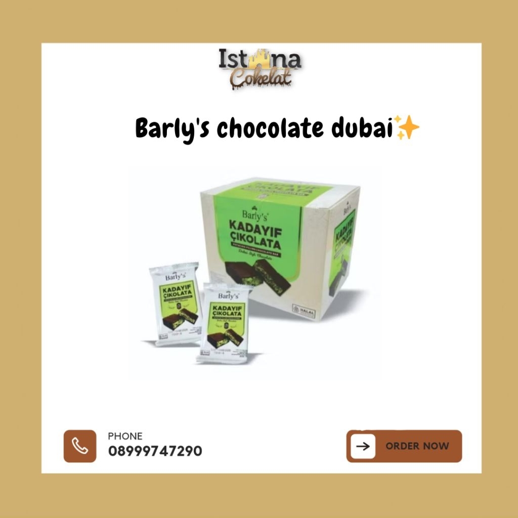 

BARLY'S Dubai Chocolate Kadayif Cikolata Cokelat Dubai Pistachio Halal