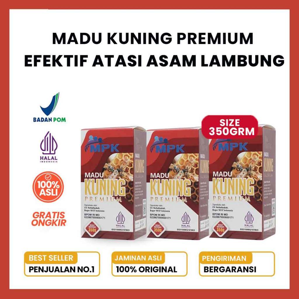 

Madu KuningPremium Mpk 350 Gr I Untuk Maag I Madu Lambung I Gerd I Ulu Hati I Obat maag