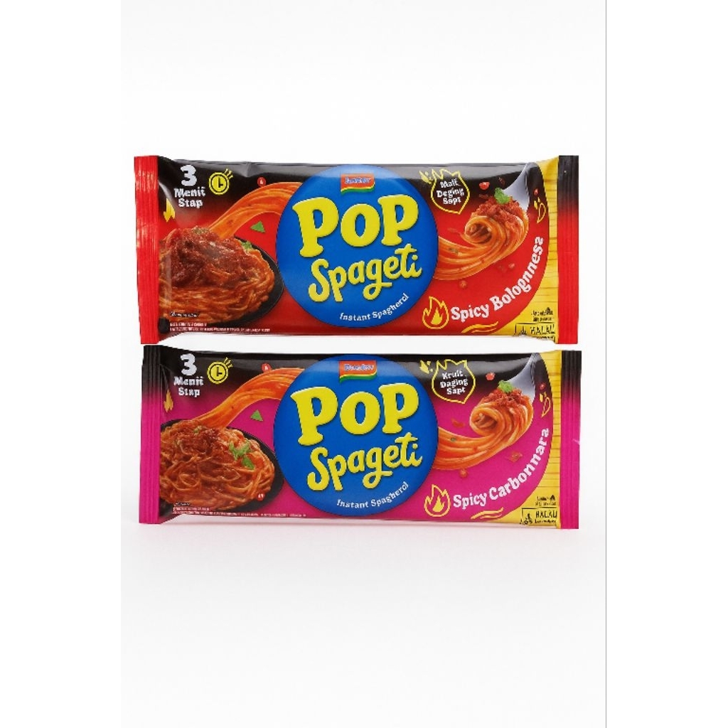 

Pop Spageti Instan Spaghetti Spicy Carbonara-Spicy Bolognese