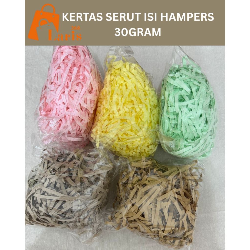 

LARIS368 Kertas Serut / Kertas Cacah / Kertas Potong Shredder 30gram Isian Hampers Giftbox Warna Warni