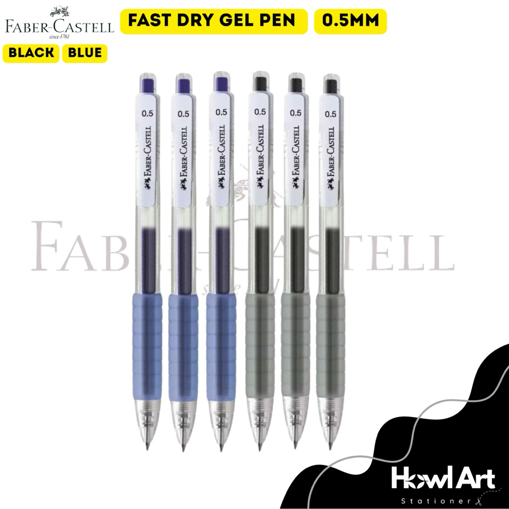 

Faber Castell Fast Dry Gel Pen 0.5mm – Hitam dan Biru Pulpen Gel Cepat Kering Extra Soft Grip