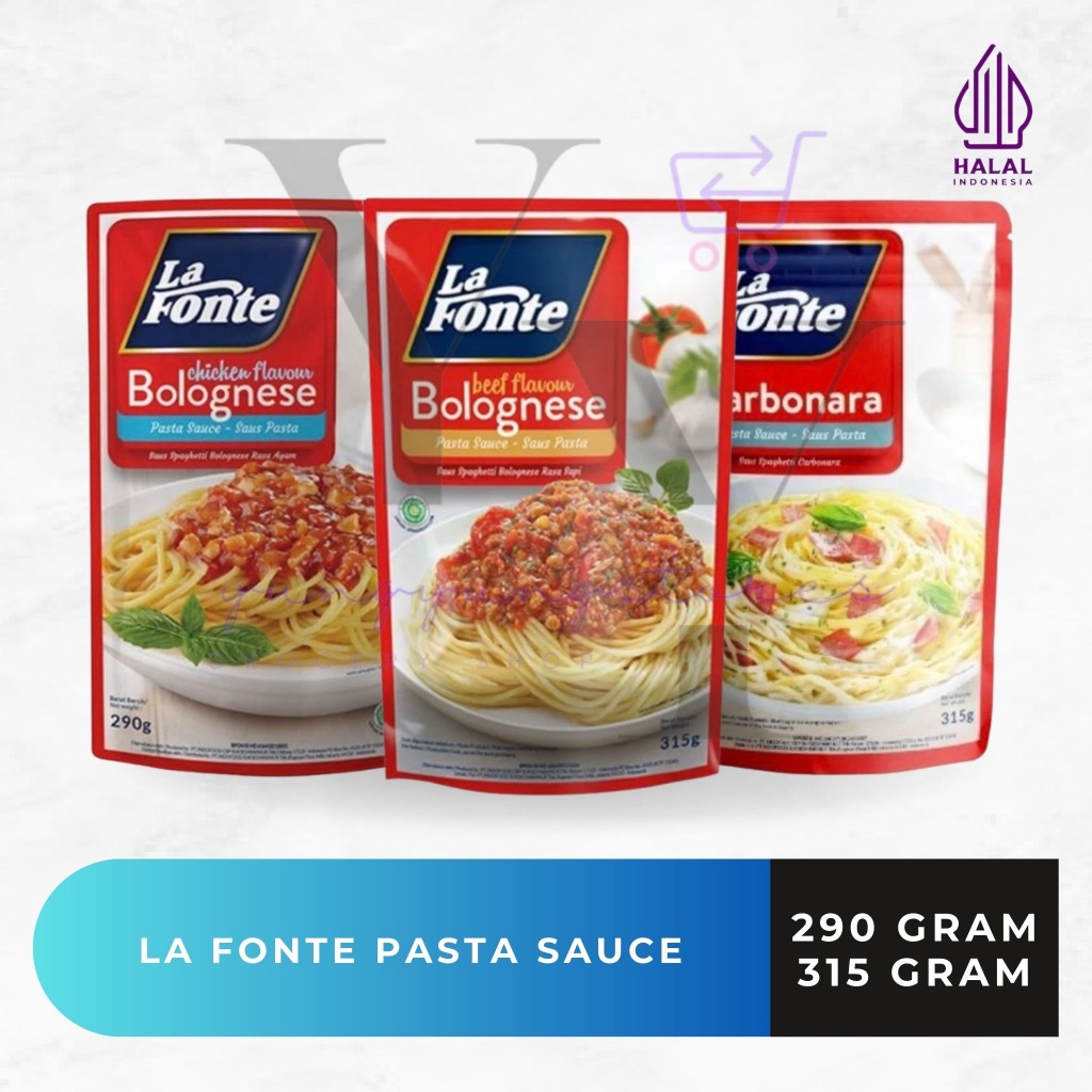 

Lafonte Saus Pasta Bolognese Beef / Chicken Flavour / Carbonara 290 / 315 gram