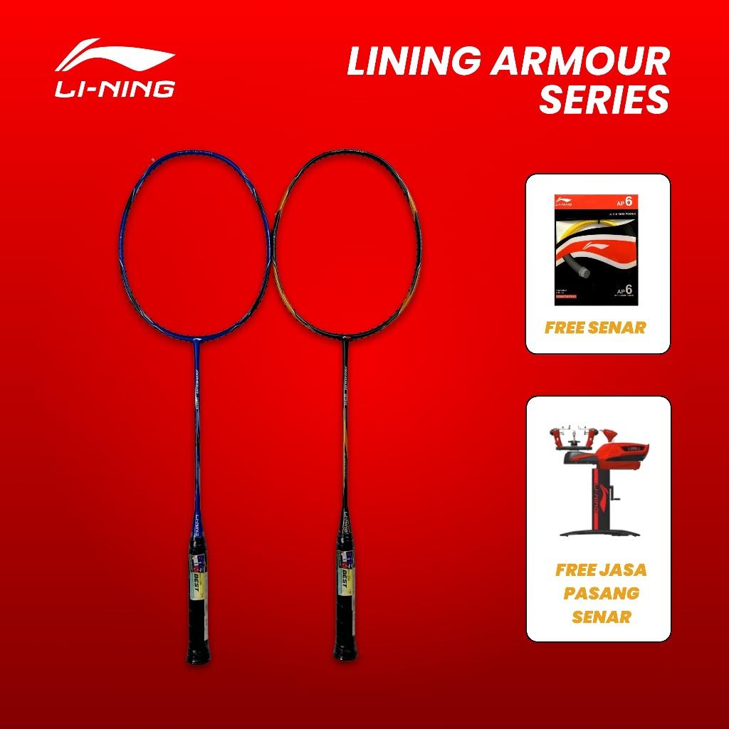 Lining Armour Series Original + FREE Senar & Jasa Pasang Senar | Lining Armour 232 | Lining Armour 3