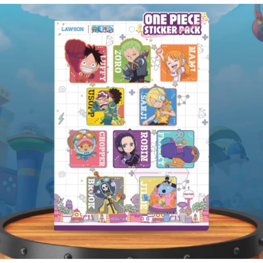 Lawson x One Piece Collaboration Sticker Merchandise Luffy Sanji Usopp Zoro Chopper Nami Murah Viral