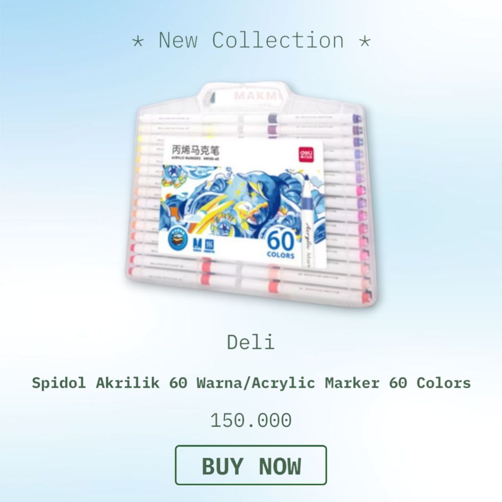 

Deli Spidol Akrilik 60 Warna / Acrylic Marker 60 Colors